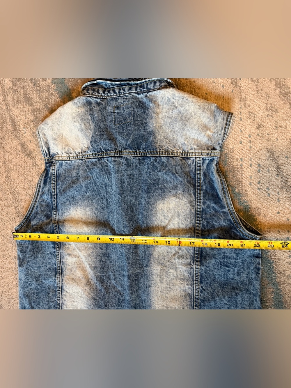 Vintage South Pole Men's Washed Blue Denim Vest Size XL - Picture 5 of 7